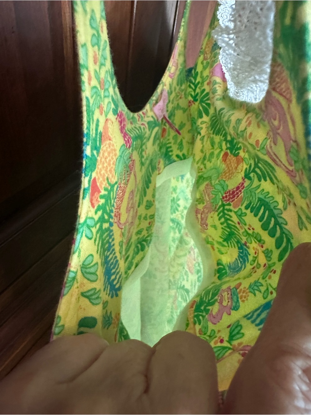 Lily Pulitzer Tropical Print Lace-Trim Sleep Slip - Picture 4 of 6